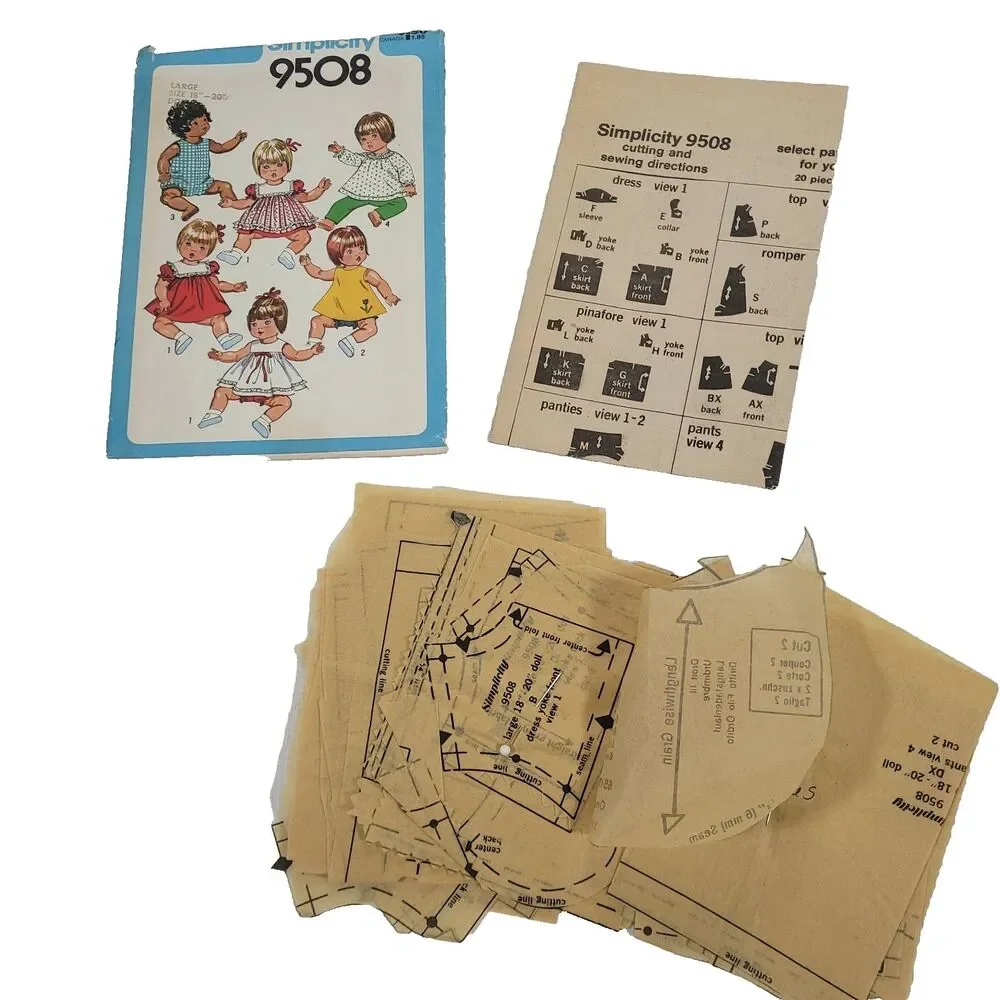 Vtg Simplicity Doll Clothing Sewing Pattern Lot 7970 / 9508